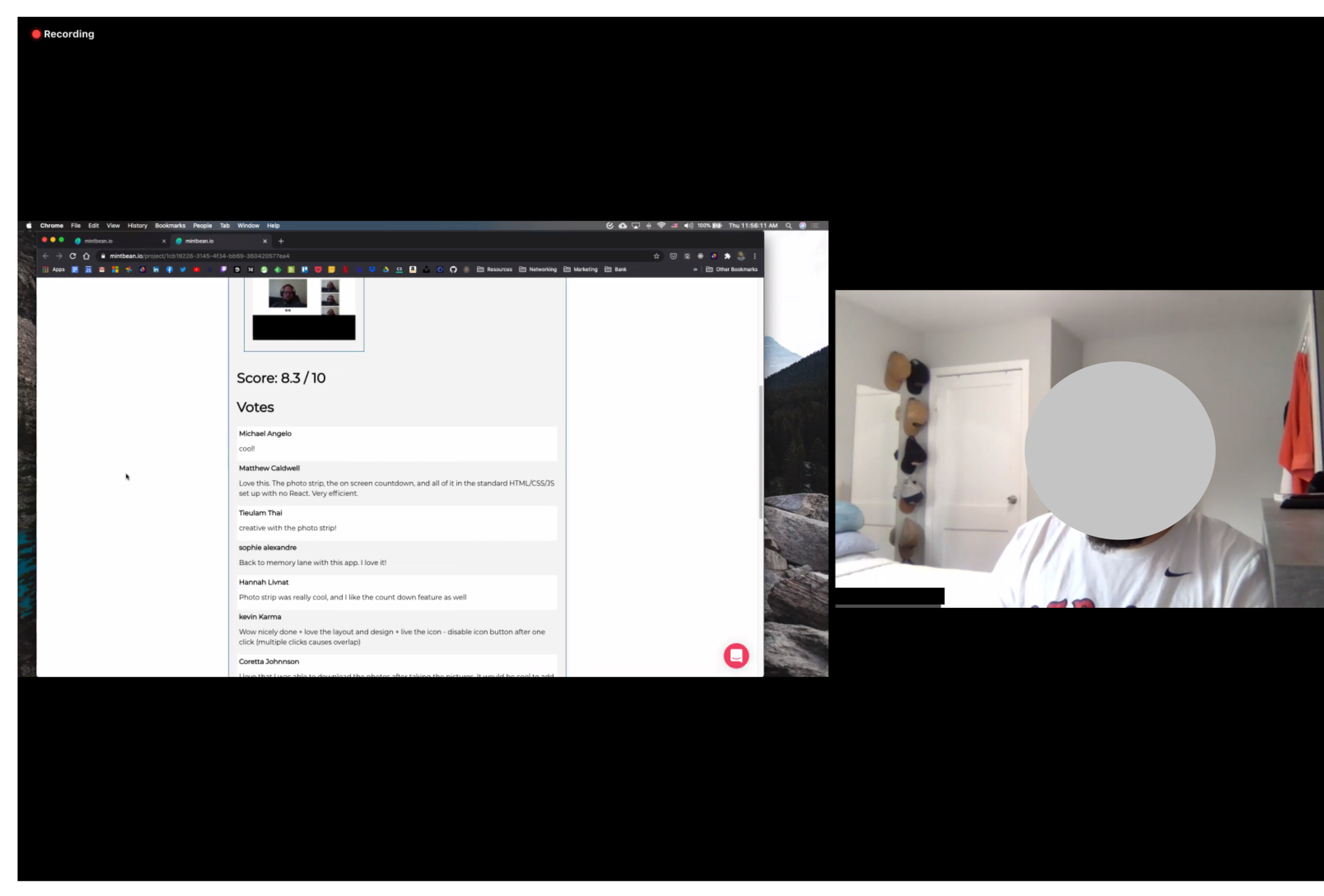 Usability testing session with a Mintbean user