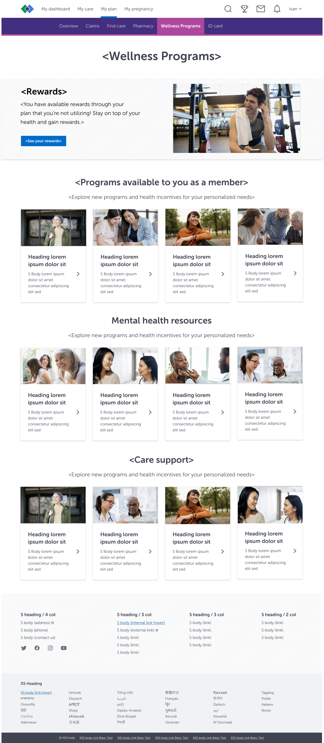 Design process — content audit and wireframes